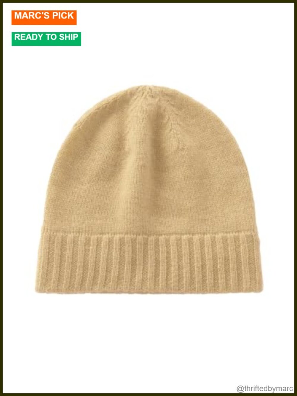 100% Cashmere Knit Beanie Warm Winter Hat for Women